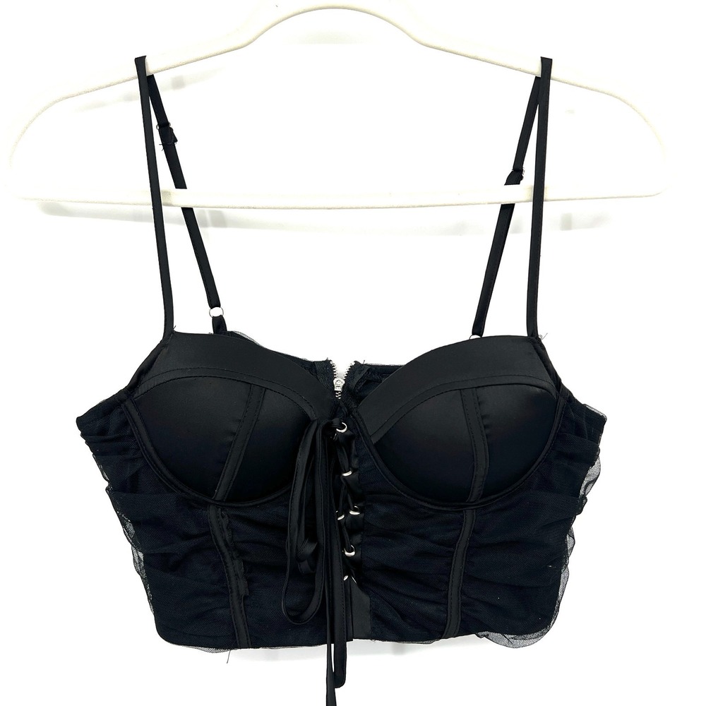 Blashe black corset style top whimsigoth gothic fairycore fairy grunge Y2K M